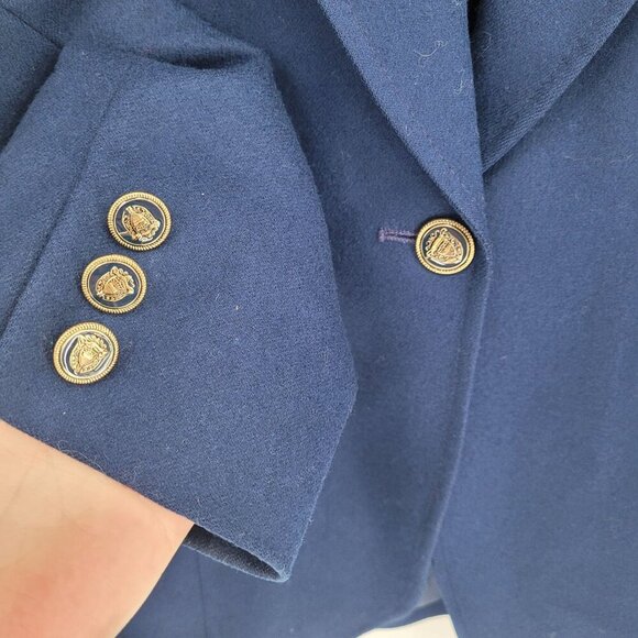 Pendleton womens 16 blue VTG Virgin wool single button blazer with pockets - Picture 4 of 10